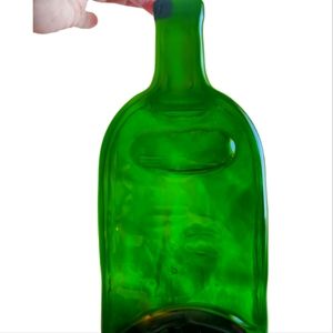 Flattened Wine Bottle Art Glass Cheese Board